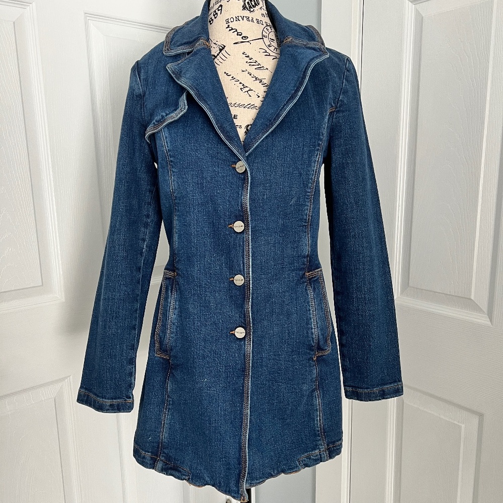 Tufi Duek blue denim jean button down jacket